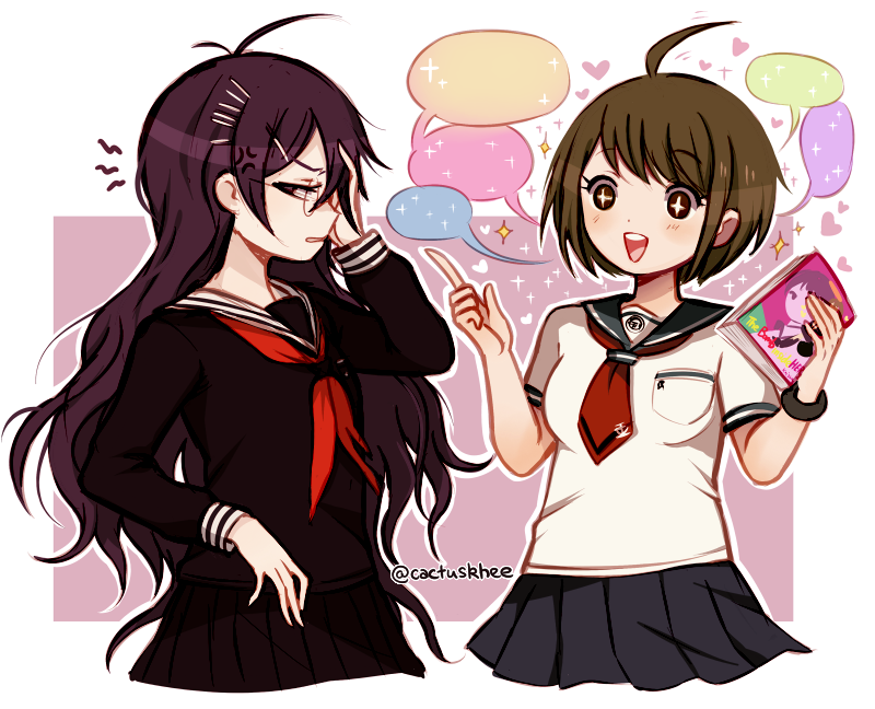 fukawa toko and naegi komaru (danganronpa and 1 more) drawn by khee