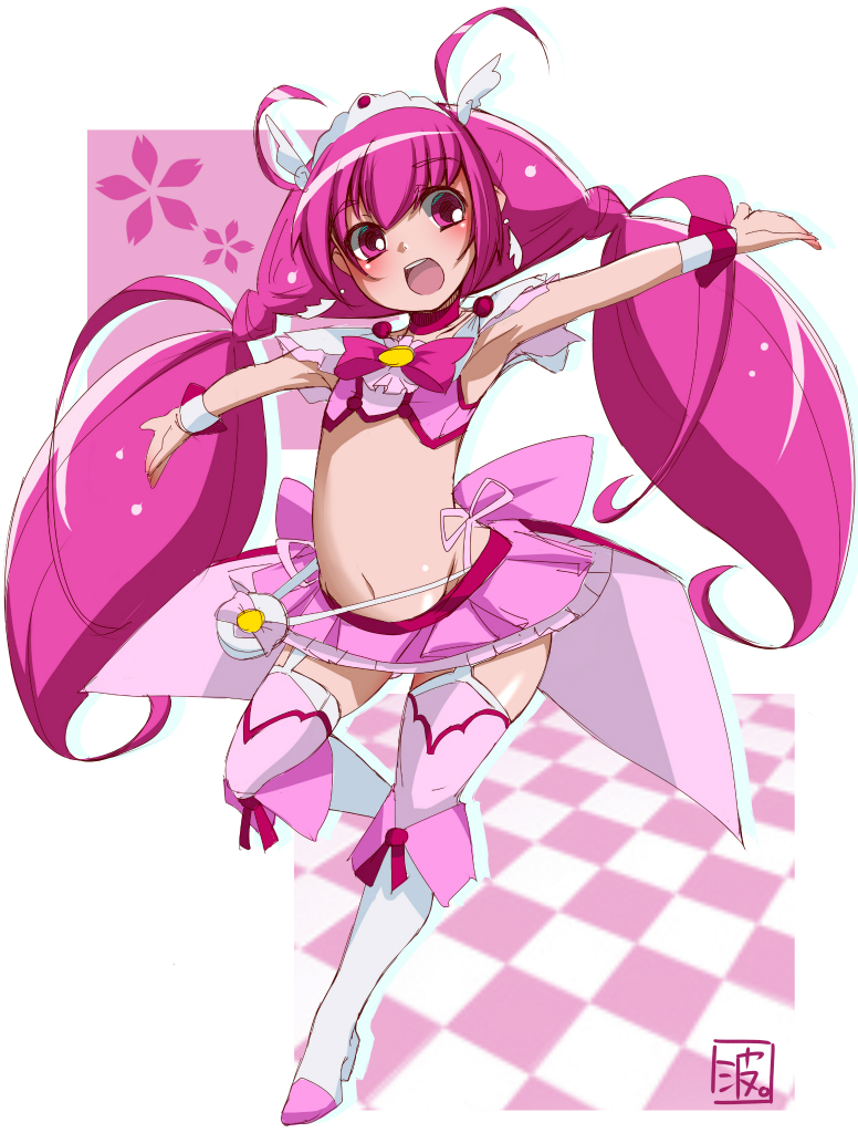 hoshizora miyuki and cure happy (precure and 1 more) drawn by namisawa