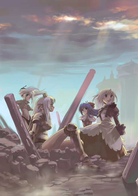 acolyte, mage, knight, and merchant (ragnarok online) drawn by morii_shizuki