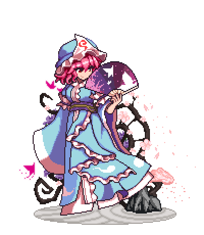 saigyouji yuyuko (touhou and 1 more) drawn by the_hammer