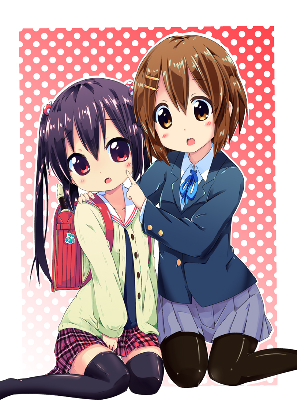 nakano azusa and hirasawa yui (k-on!) drawn by kurou_(quadruple_zero)