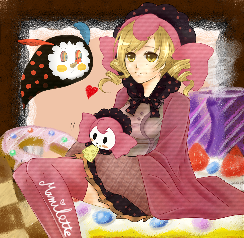 tomoe mami and charlotte (mahou shoujo madoka magica) drawn by miinu_(melenas)