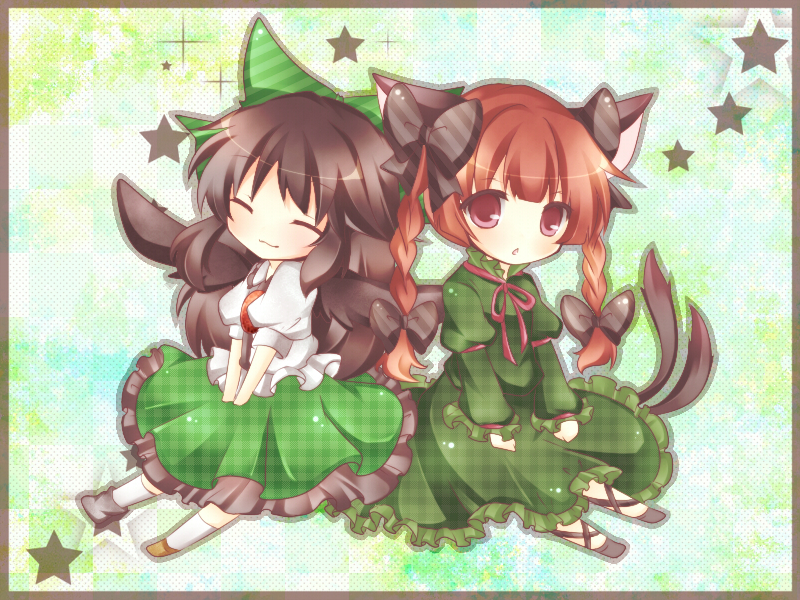 kaenbyou rin and reiuji utsuho (touhou) drawn by kureha_goya