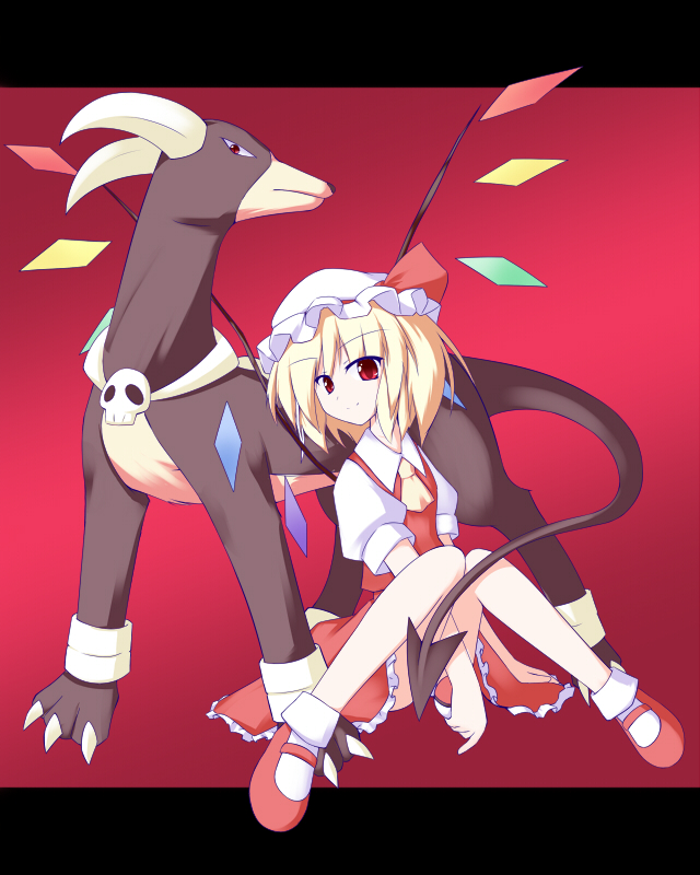 flandre scarlet and houndoom (touhou and 1 more) drawn by miyo_(miyomiyo01)