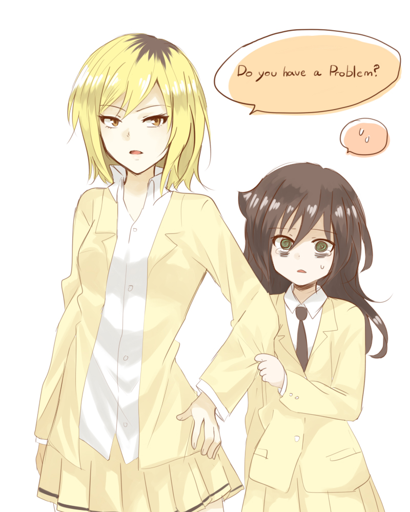 kuroki tomoko and yoshida masaki (watashi ga motenai no wa dou kangaetemo omaera ga warui!) drawn by momoji_(momojihiha)