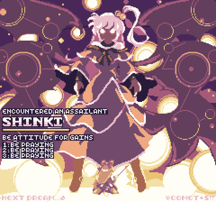 hakurei reimu, shinki, and genjii (touhou and 1 more) drawn by comet_summoner98