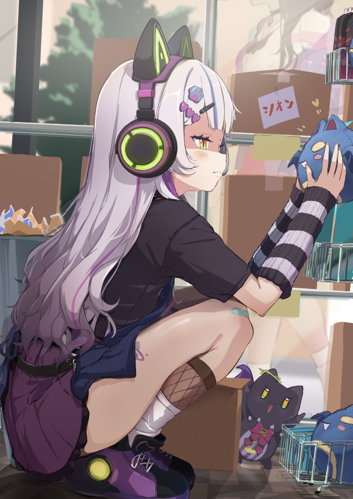 murasaki shion and shiokko (hololive) drawn by harapeko_zombie_inu