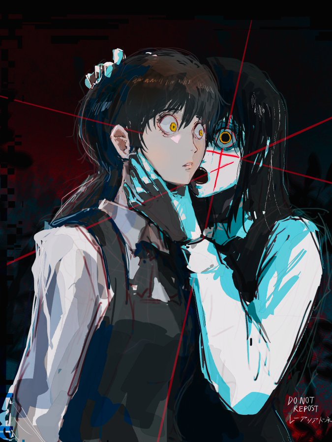 yoru and mitaka asa (chainsaw man) drawn by rae_ariadne