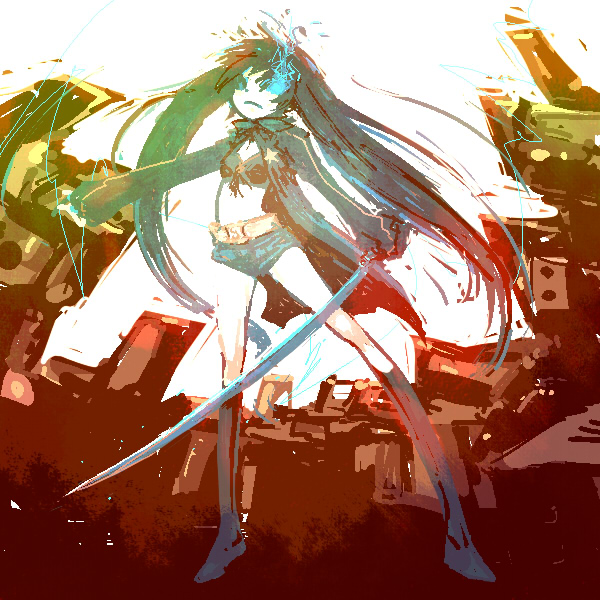 black rock shooter (black rock shooter) drawn by niko_(makuwau1i)