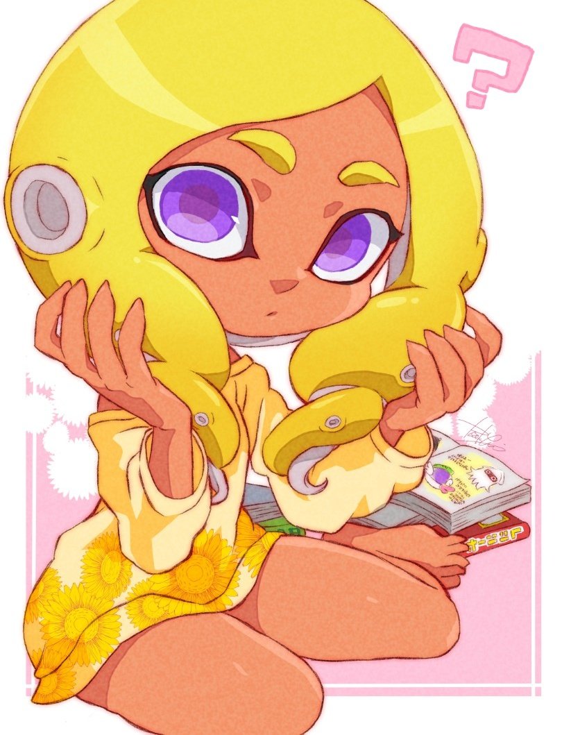 octoling player character, octoling girl, blooper, and cheep cheep (splatoon and 2 more) drawn by isamu-ki_(yuuki)