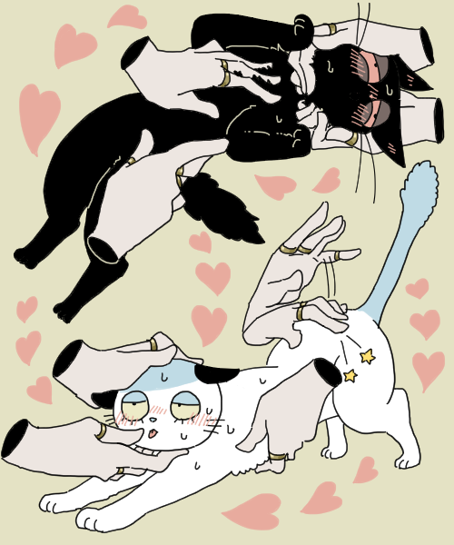 nyon, nyen, and luther von ivory (randal's friends) drawn by akaiti