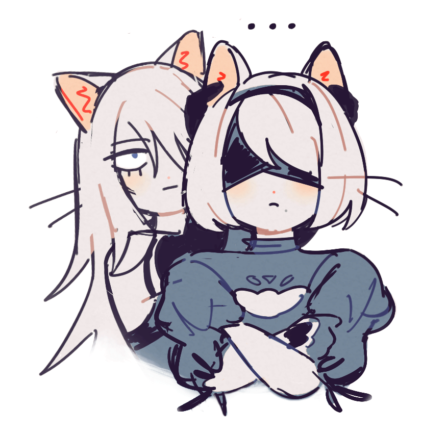 2b and a2 (nier and 1 more) drawn by serafelis