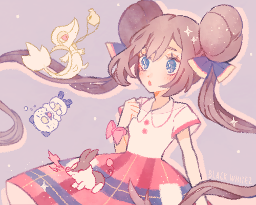 rosa, oshawott, snivy, and tepig (pokemon and 1 more) drawn by ryokuno_green