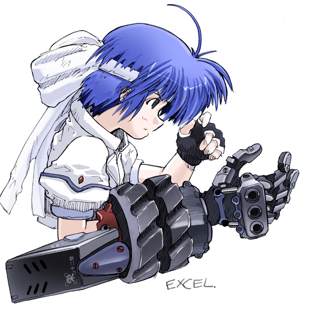 subaru nakajima and revolver knuckle (lyrical nanoha and 1 more) drawn by excel_(gewalt)