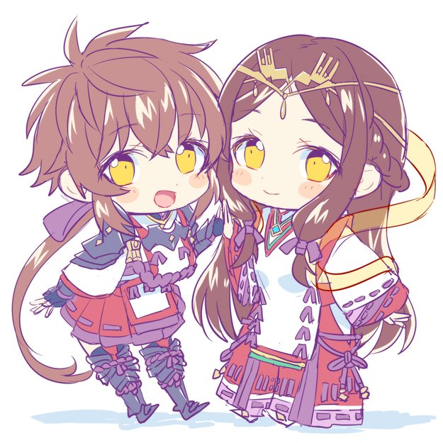 lora and fan la norne (xenoblade chronicles and 2 more) drawn by himeno345