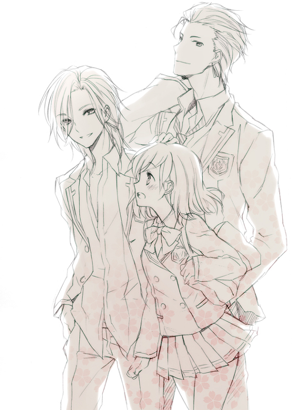 protagonist, sakurai ruka, and sakurai kouichi (tokimeki memorial and 3 more) drawn by cuteg