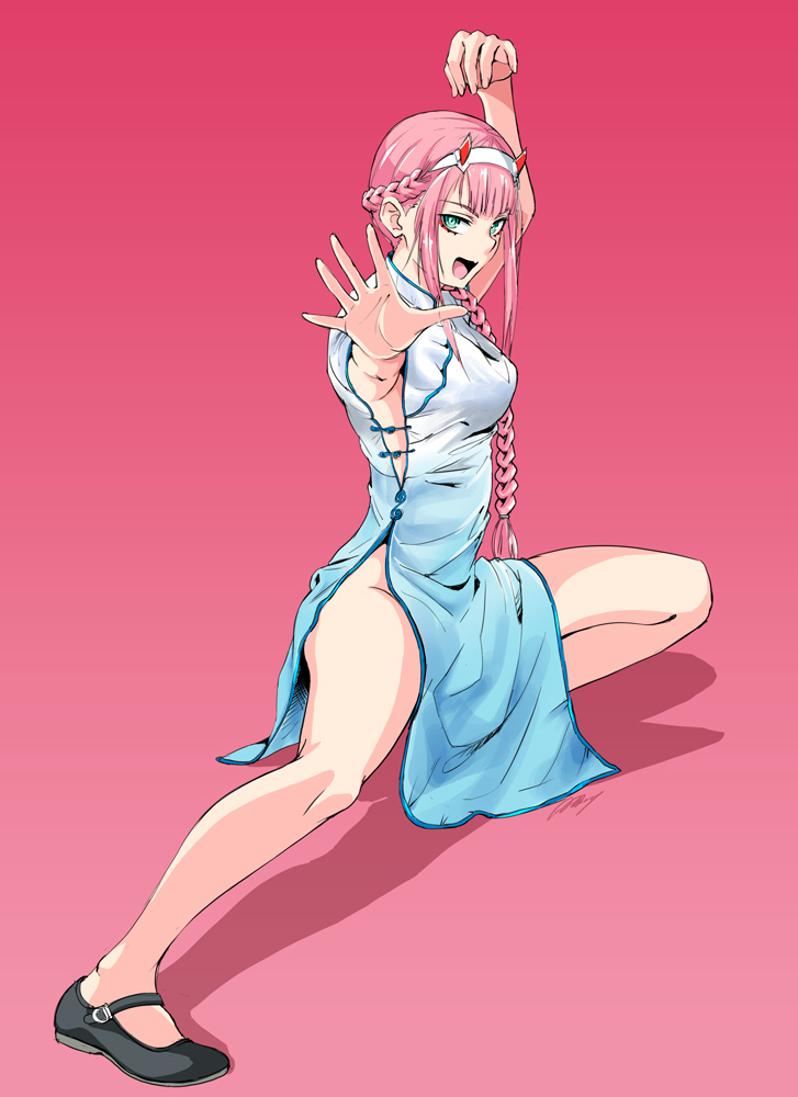 zero two (darling in the franxx) drawn by albyee