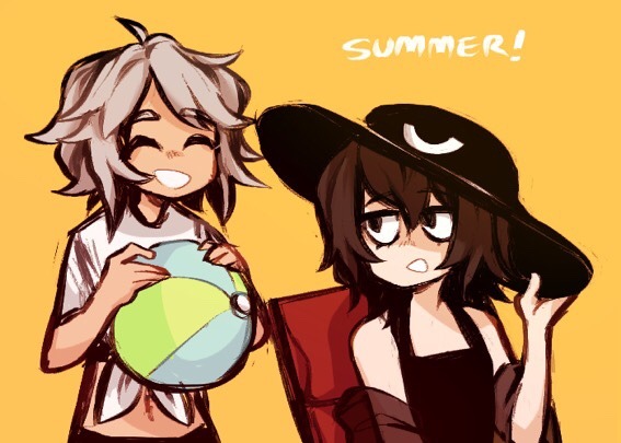 enraku tsubakura and houlen yabusame (len'en) drawn by popipep