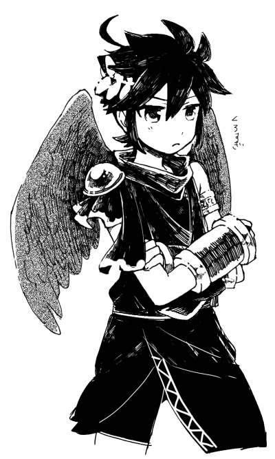 dark pit (kid icarus and 1 more) drawn by niimura_(csnel)