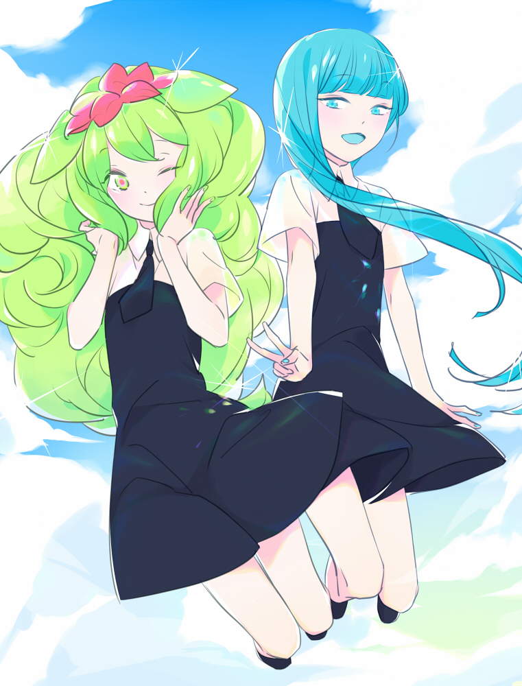 watermelon tourmaline and hemimorphite (houseki no kuni) drawn by minim_(nnininn)