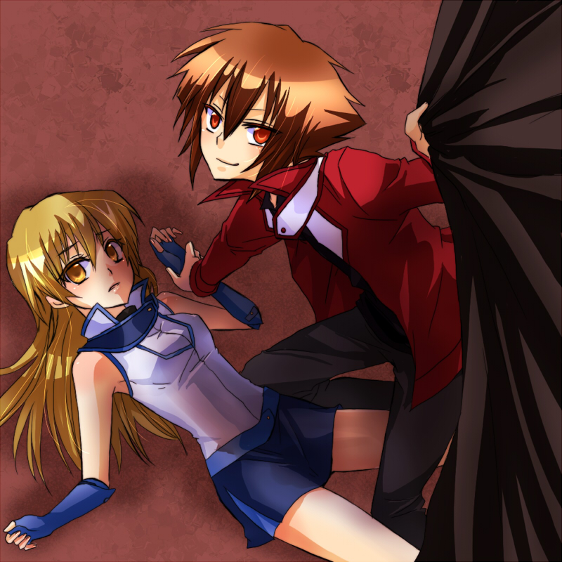 yuki judai and tenjouin asuka (yu-gi-oh! and 1 more) drawn by nagonmaou
