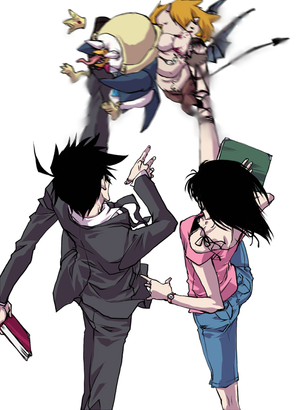 sakuma rinko, beelzebub, azazel, and akutabe (yondemasu yo azazel-san.) drawn by al-10
