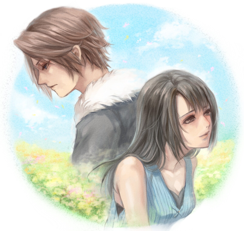 squall leonhart and rinoa heartilly (final fantasy and 1 more) drawn by habbitrot