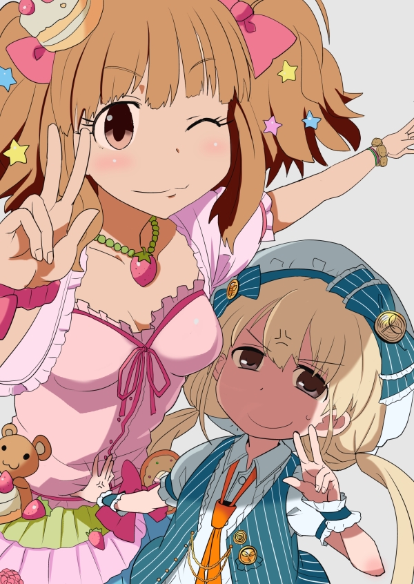 futaba anzu and moroboshi kirari (idolmaster and 1 more) drawn by chiyomi