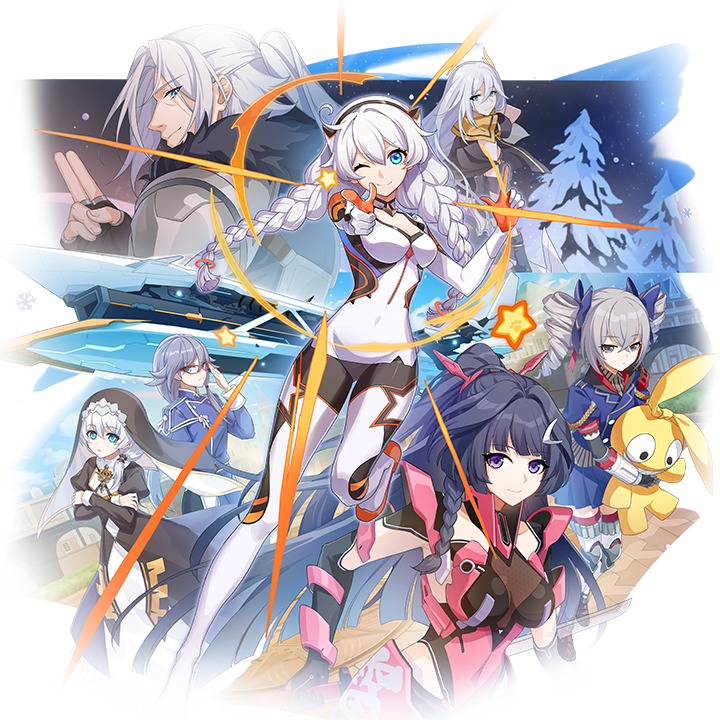 kiana kaslana, raiden mei, fu hua, bronya zaychik, theresa apocalypse, and 3 more (honkai and 1 more)