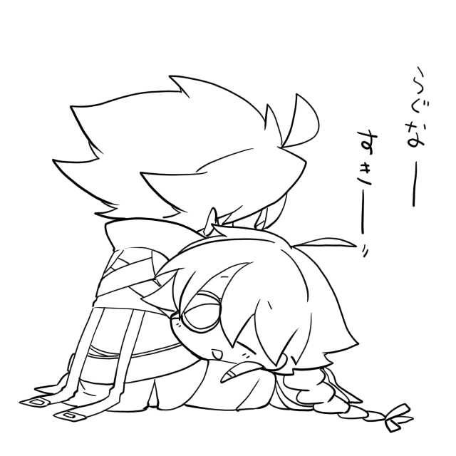 ragna the bloodedge and nu-13 (blazblue) drawn by kuro_yuzu