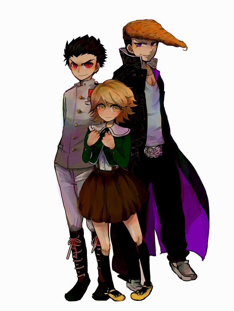 fujisaki chihiro, ishimaru kiyotaka, and owada mondo (danganronpa and 1 more) drawn by kuroko_(36)
