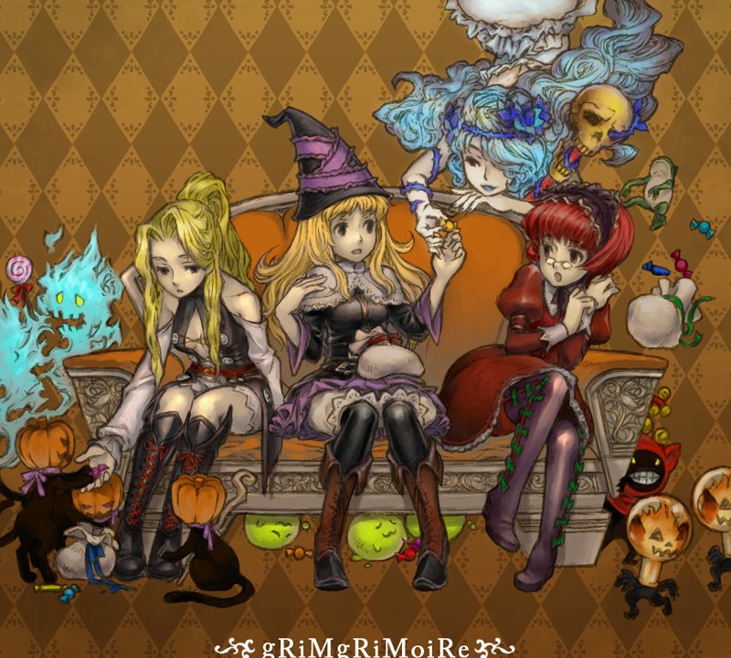 lillet blan, amoretta virgine, lujei piche, and margarita surprise (grimgrimoire) drawn by nichiq