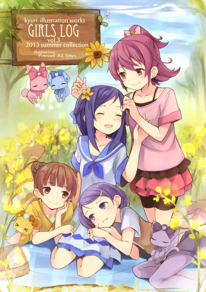 hishikawa rikka, aida mana, kenzaki makoto, yotsuba alice, davi, and 3 more (precure and 1 more) drawn by kyuri