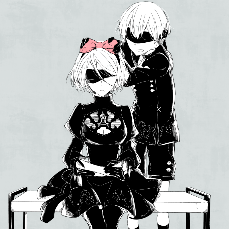 2b and 9s (nier and 1 more) drawn by hami_(lvct)