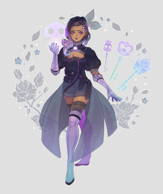 sombra (overwatch and 1 more) drawn by rose_(jaakotodile)