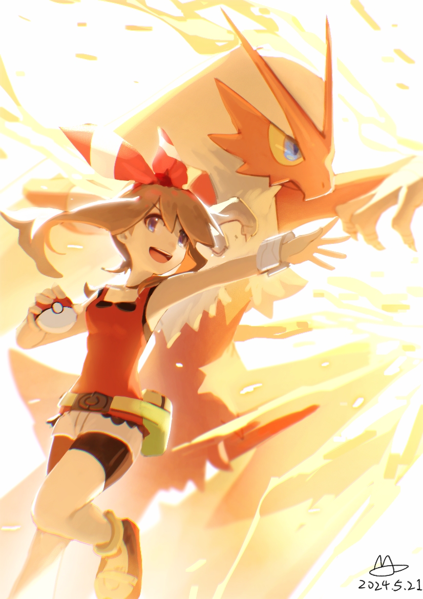 may and blaziken (pokemon and 1 more) drawn by lanter_qwq