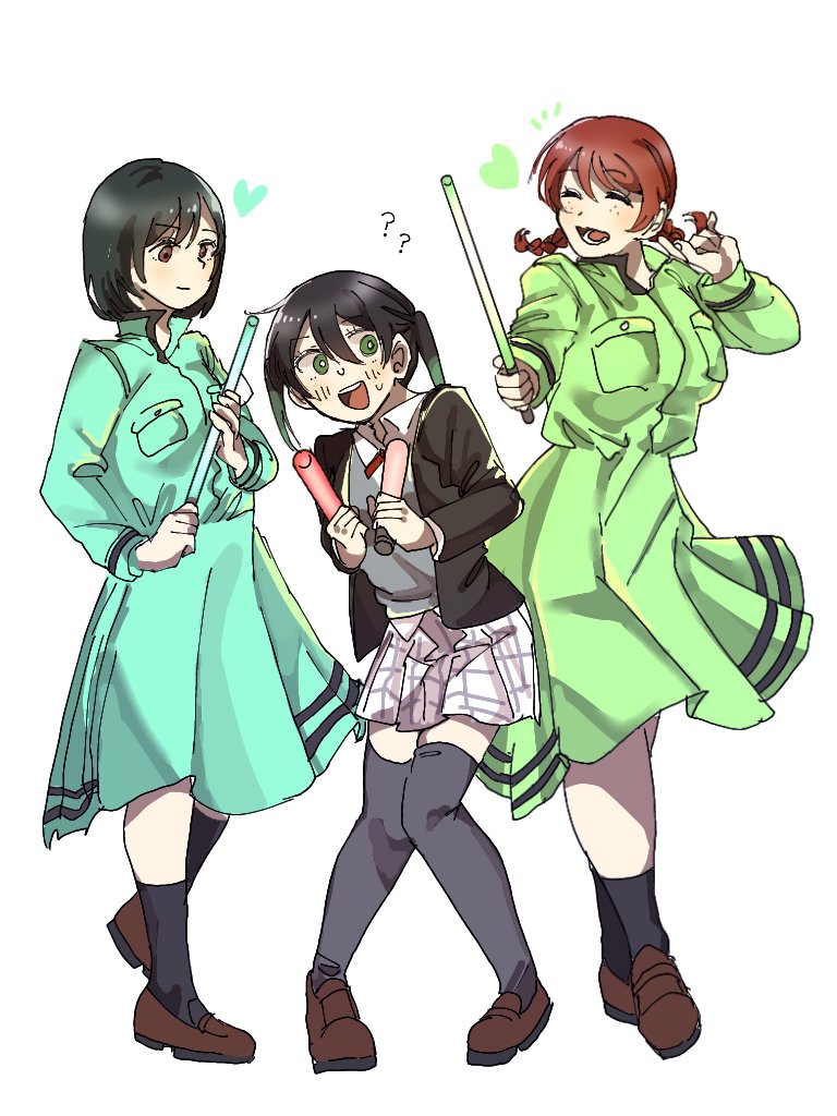 takasaki yu, emma verde, and mifune shioriko (love live! and 1 more) drawn by anegoma567
