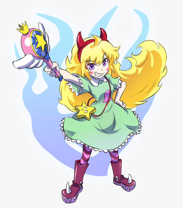 yang xiao long and star butterfly (rwby and 1 more) drawn by iesupa