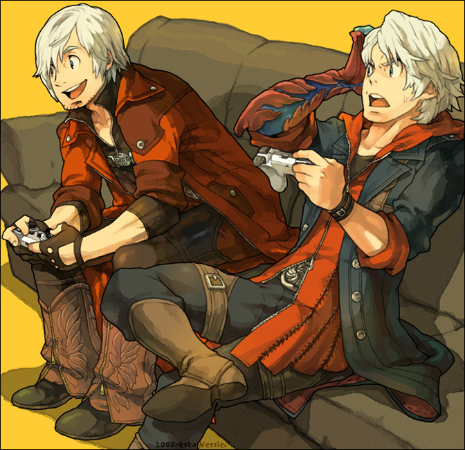 dante and nero (devil may cry and 1 more) drawn by nessie_(kska)