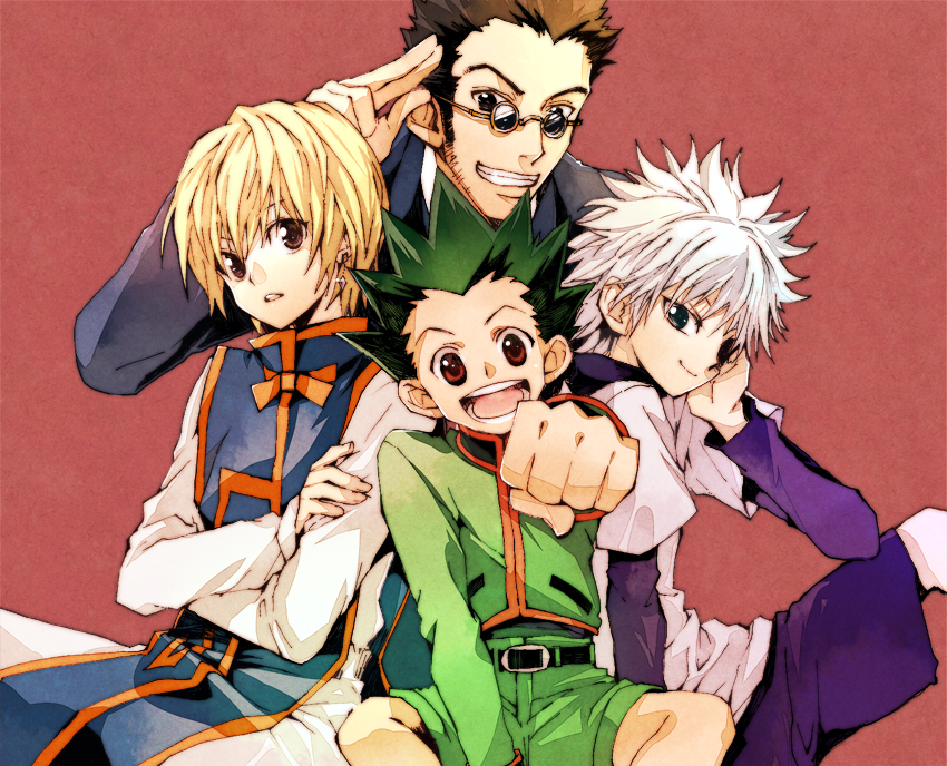 killua zoldyck, kurapika, gon freecss, and leorio paladiknight (hunter x hunter) drawn by chiyo_(rotsurechiriha)