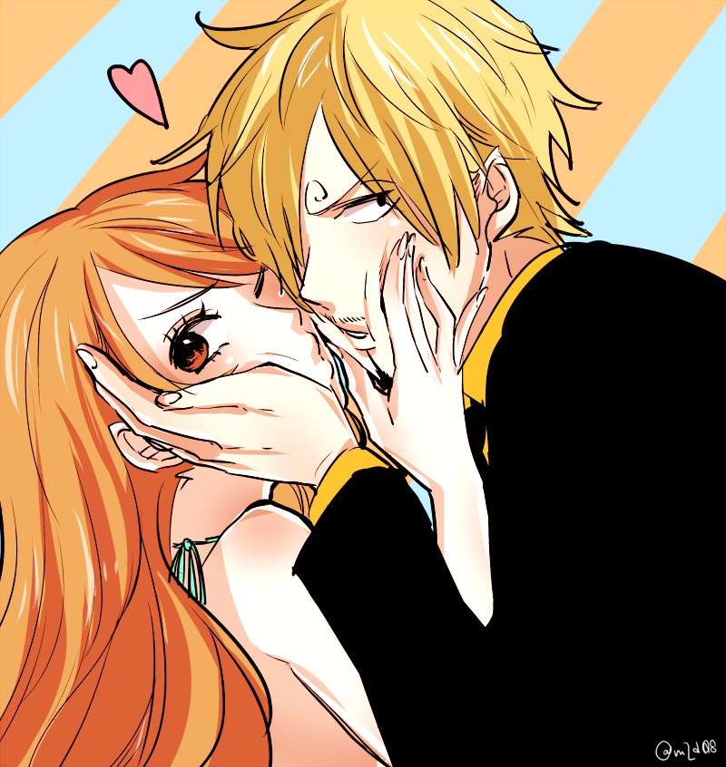 nami and sanji (one piece) drawn by matsuda_(louol)