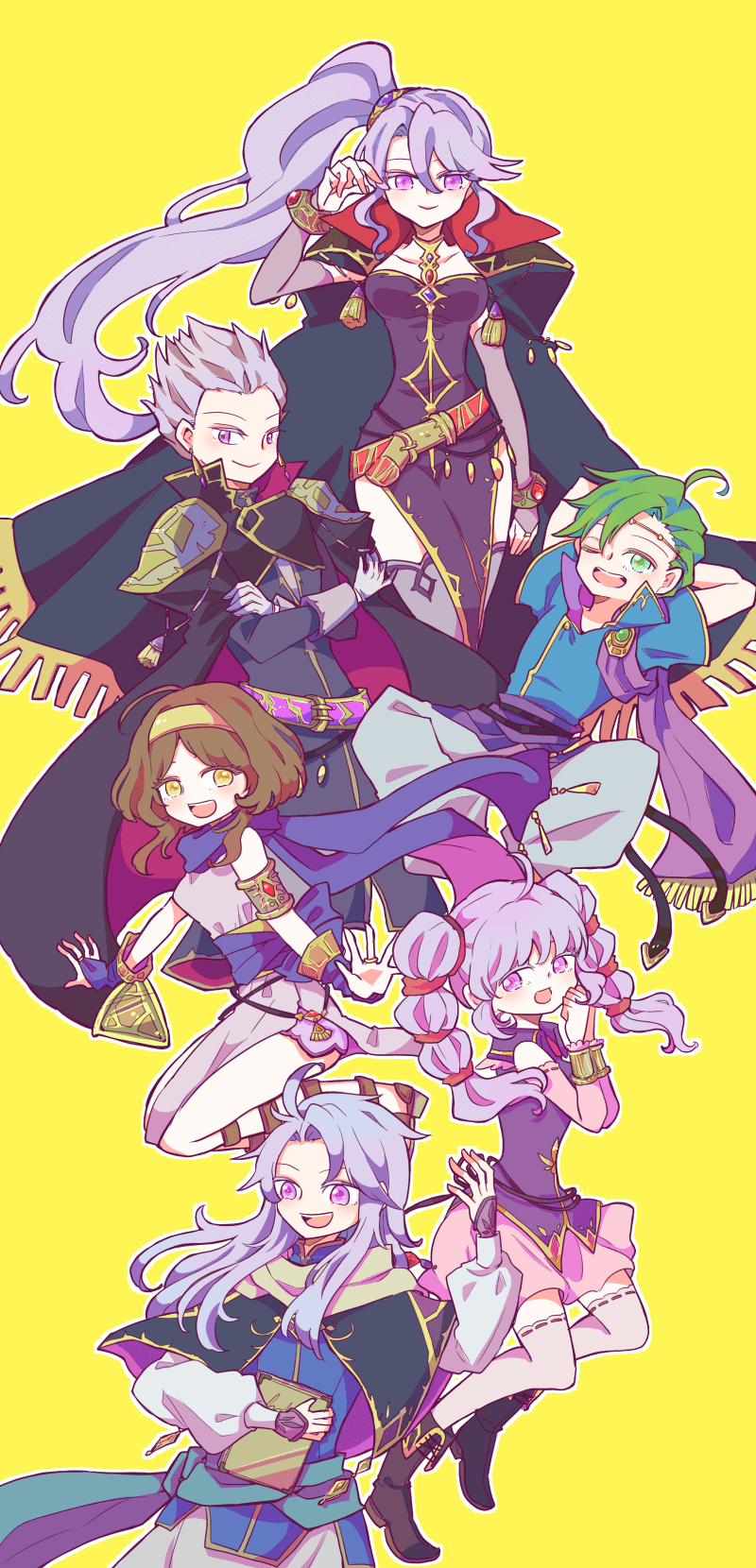 ishtar, tine, arthur, linda, amid, and 1 more (fire emblem and 1 more) drawn by yzkmm