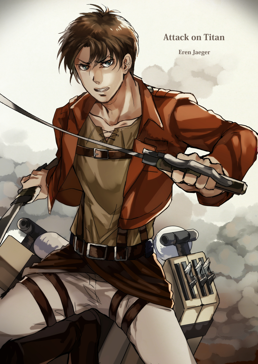 eren yeager (shingeki no kyojin) drawn by s-kh