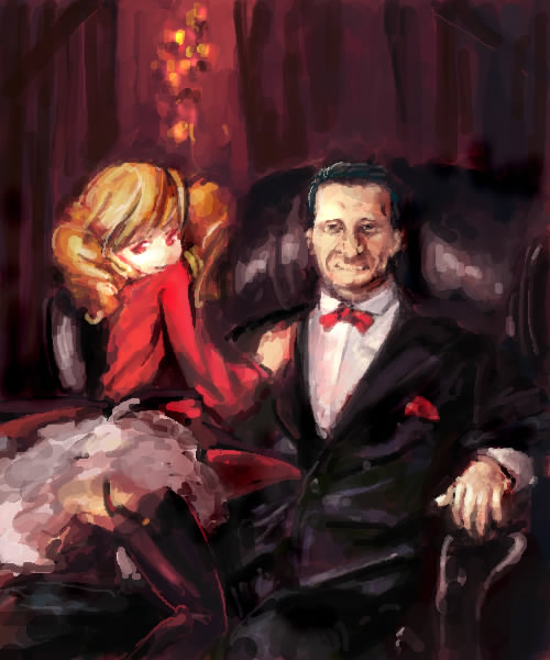beelzebub and gouda toshirou (umineko no naku koro ni) drawn by vector_(artist)