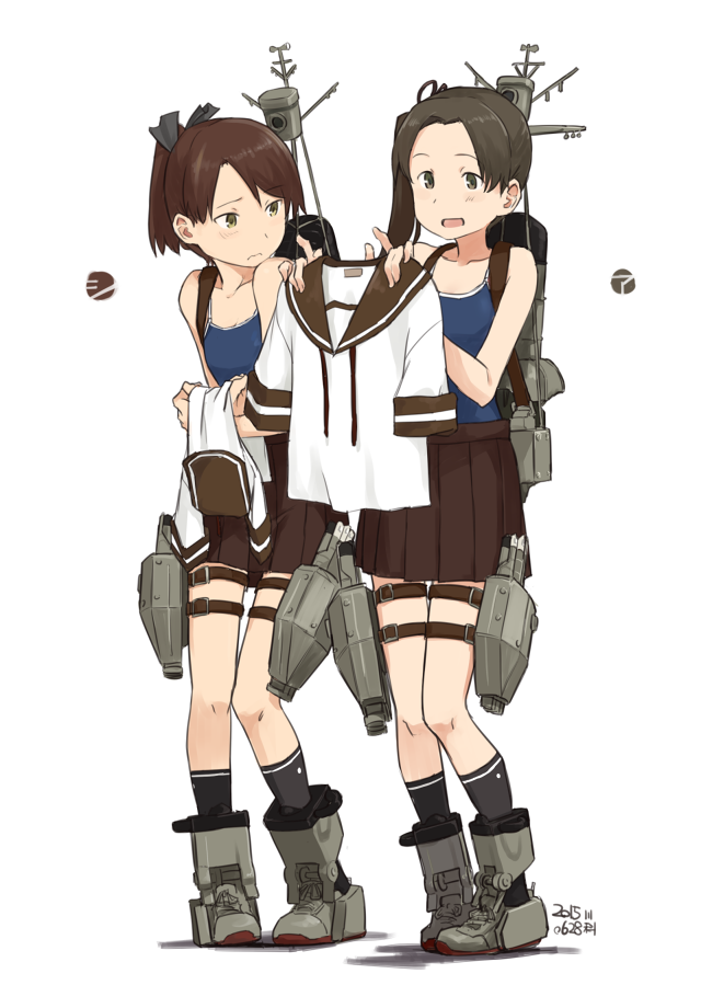 shikinami and ayanami (kantai collection) drawn by kawashina_(momen_silicon)