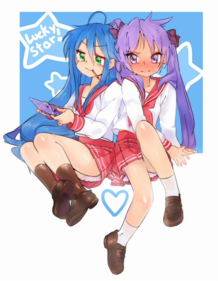 hiiragi kagami and izumi konata (lucky star) drawn by girutea