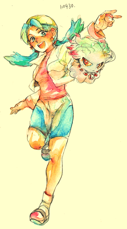 kris and misdreavus (pokemon and 2 more) drawn by hikiya
