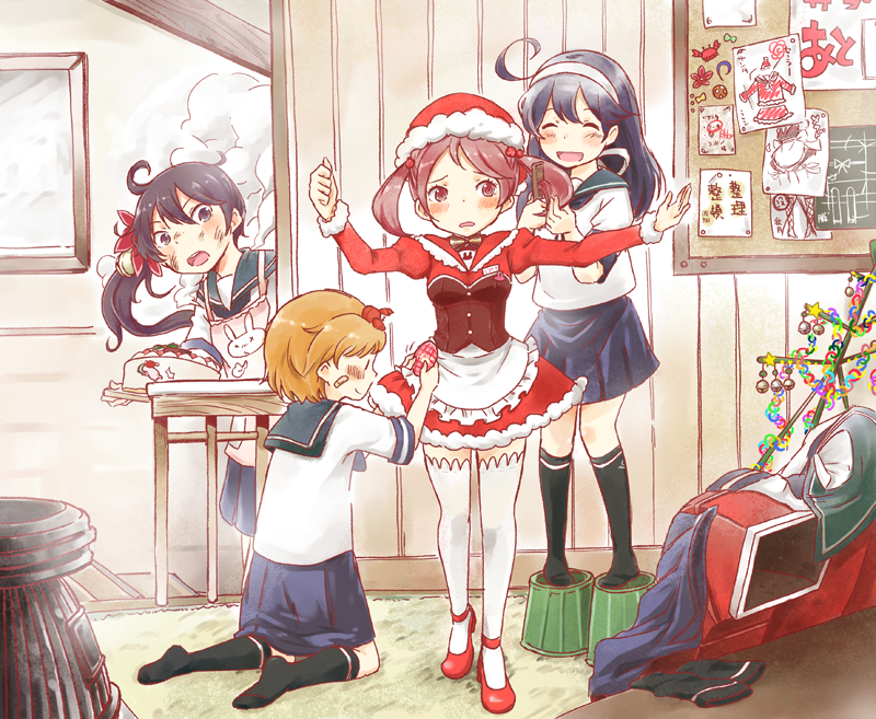 ushio, akebono, oboro, and sazanami (kantai collection) drawn by sou_tamae