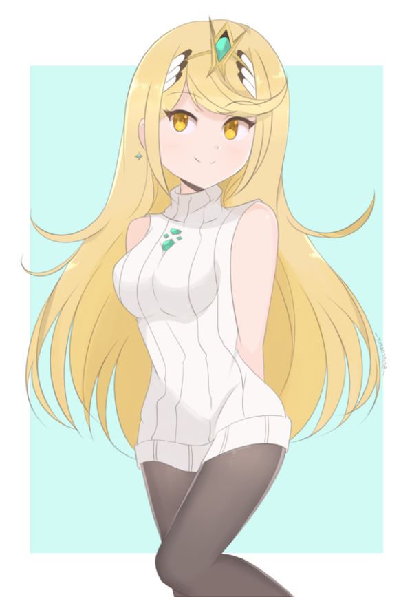 mythra (xenoblade chronicles and 2 more) drawn by chocomiru