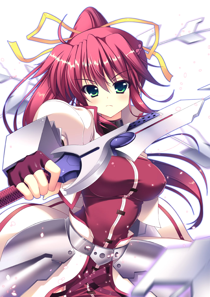signum and laevatein (lyrical nanoha and 3 more) drawn by raiou